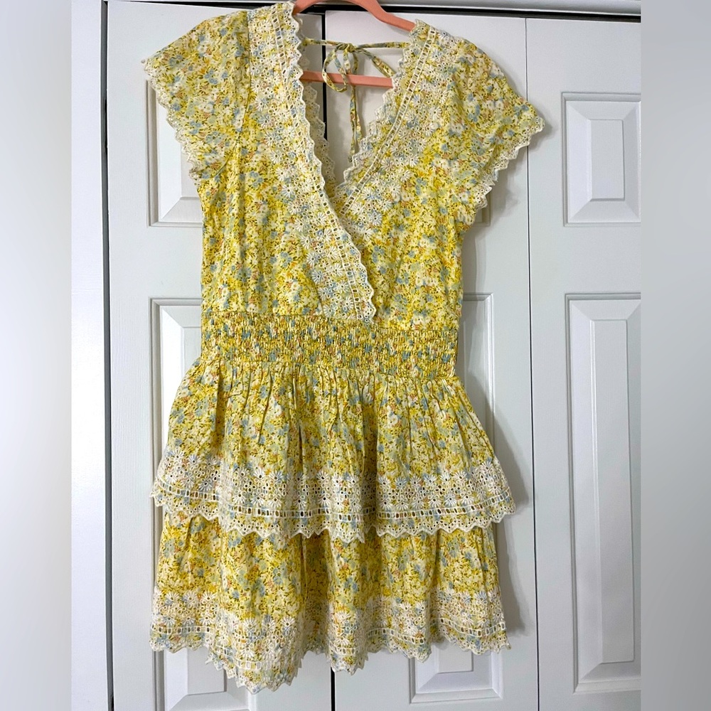 American Eagle Outfitters Yellow Floral Garden Party Wrap Dress